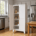 thumbnail image 5 of Homy Casa Slim Pantry Cabinet with Adjustable Shelves, 2-Door Kitchen Storage, White, 5 of 8