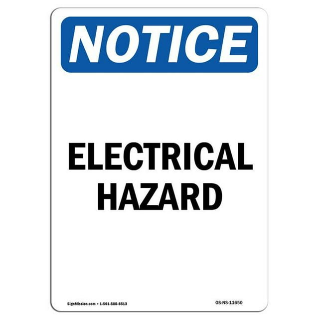 SignMission OS-NS-A-1824-V-11650 18 x 24 in. OSHA Notice Sign - Electrical Hazard