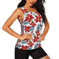 thumbnail image 2 of Daiia Lilies Flowers Printed Womens Workout Tops for Women Quick-dry Tank Tops Mesh Yoga Shirts Athletic Running Tank Tops Sleeveless Gym Clothes-Medium, 2 of 7