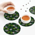 thumbnail image 7 of Pofeuu Tropical Leaves1 Print Leather Coasters Set of 6, Round Cups Mugs Mat Pad for Home Kitchen Heat Resistant Drink Coasters,Round Shape, 7 of 7