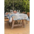 thumbnail image 3 of Outdoor Tablecloth with Umbrella Hole for Patio/Picnic/Party/Camping, Octopus Coastal Waterproof Table Cloth Rectangle Table Cover Washable, Summer Beach Coral Starfish Blue Grey (60"x 120"), 3 of 8
