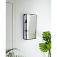 thumbnail image 4 of Umbra Cubiko Rectangular Wall Mirror & Storage Unit 12x5x24" Black, 4 of 7