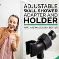 thumbnail image 6 of Adjustable Shower Head Holder, Wall-Mounted Handheld Shower Bracket, Universal Fit for Most Shower Hoses, Suction Or Screw Mount, Chrome by Goohae, Black 8*4, 6 of 7
