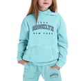 thumbnail image 4 of DGMIOCS Girls Clothes Toddler Sweatshirts 2 Piece Top & Pants Kids Long Sleeve Fall Pullover and Joggers School Outfits Sets Light Blue 110, 4 of 4