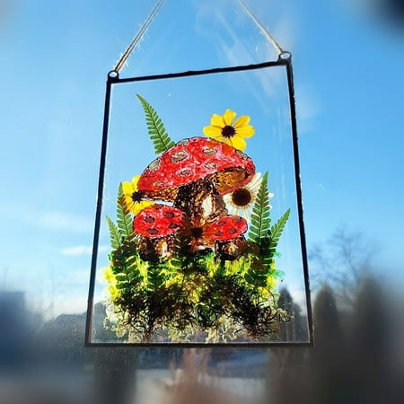 

Colorful Acrylic MushroomS Frame Home Art Decor SunCatcher Pendant Modern Home Decor