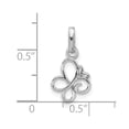 thumbnail image 2 of Auriga Fine Jewelry 925 Sterling Silver Rhodium-plated Butterfly Pendant for Women (L - 16mm, W - 9.7mm), 2 of 6