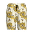 thumbnail image 6 of Daiia Cartoon Honey Pot Bee Sunflower Mens Woven Stretch Pajama Short,Short Pajama Pants-Large, 6 of 7