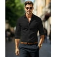thumbnail image 4 of Youclos Men's Stretch Dress Shirts Long Sleeve Button Down Shirt Wrinkle-Free, 4 of 6