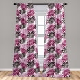 thumbnail image 5 of Ambesonne Exotic Curtains, Tropical Forest Theme Form, Pair of 28"x95", Seal Brown Pale Pink, 5 of 5