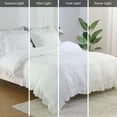 thumbnail image 4 of HOMERRY 3Pcs Queen Size White Ruffle Duvet Cover Soft Washed Microfiber Vintage French Country Duvet Cover Set, 4 of 9