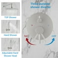 thumbnail image 5 of Round Shower System,Rainfall Shower Faucet Set Complete with High Pressure 12" Rain Shower head and Handheld Shower Set,Shower Valve Trim Kit, Brushed Nickel, 5 of 8