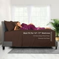 thumbnail image 3 of DeaLuxe Bedding 16” King Size Extra Deep Pocket Sheet - Hotel Luxury Extra Soft Cooling Bed Sheet - 4 Piece Bed Sheet Set - Perfectly Fits 14”- 18” Inch Mattress - Brown (Chocolate), 3 of 8