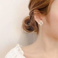 thumbnail image 6 of GKNET 1Pair Fashion Korean Style Long Dangle Earrings Shiny Flower Drop Stud Earr, 6 of 6