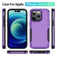 thumbnail image 2 of for iPhone 14 Pro Max Case, Dual Layers Shell Hard PC + Soft TPU Back Shell Heavy Duty Military Drop Protection Rugged Shockproof Hybrid Case for iPhone 14 Pro Max, Purple+Black, 2 of 8