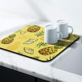 thumbnail image 3 of Yellow Pineapple Dish Drying Mat, Tropical Hawaiian Fruit Summer Exotic Absorbent Kitchen Mat, 3 of 4