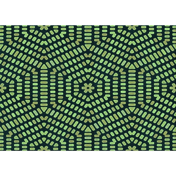 Ahgly Company Indoor Rectangle Patterned Green Snake Green Area Rugs, 7' x 9'