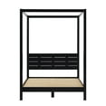 thumbnail image 3 of Walker Edison Minimalist Solid Wood Canopy Full Bed, Black, 3 of 12