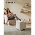 thumbnail image 2 of SONGMICS Small Storage Ottoman, Folding Ottoman Cube, 15 x 15 x 15.7 Inches, Footstool, Footrest, 9.8 Gal. (37 L), Velvet Surface, for Bedroom, Living Room, Dorm, Cappuccino Beige, 2 of 6
