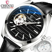 CHENXI New Luxury Men Automatic Mechanical Watch Fashion Leather Clock Top Brand Business Tourbillon Waterproof Wristwatch