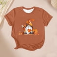 thumbnail image 4 of Wang6 Women's Plus Size Gnomes Printed Graphic Tees Summer Short Sleeve Loose Fit Tops Trendy Crew Neck Going out T Shirts 0629LiCoffee S, 4 of 5