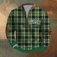 thumbnail image 3 of Penkiiy Haut Imprimé pour la Saint-Patrick Demi-Zip Manches Longues Col Rond Multicolore, 3 of 3