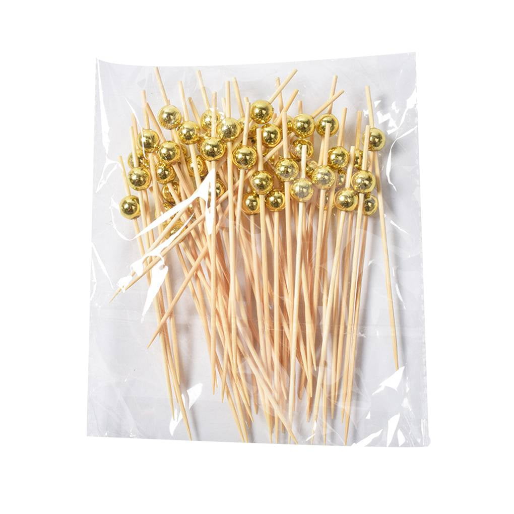 100x Bamboo Catering Forks Disposable Stick BBQ Grill Cocktail Finger Food 