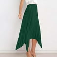 thumbnail image 4 of LOVZFMLL Maxi Skirts for Women 2025 Pleated Swing Flowy High Low Hem Long Skirts Elastic Waist Casual, Beach, Vacation, Work Clothes Green L, 4 of 9