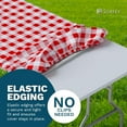 thumbnail image 6 of Tablecloth -Fitted with Elastic, Vinyl with Flannel Back, Fits for Table 24"x 48" Rectangle,Water Proof, Easy to Clean, Solid Green Design, 6 of 7