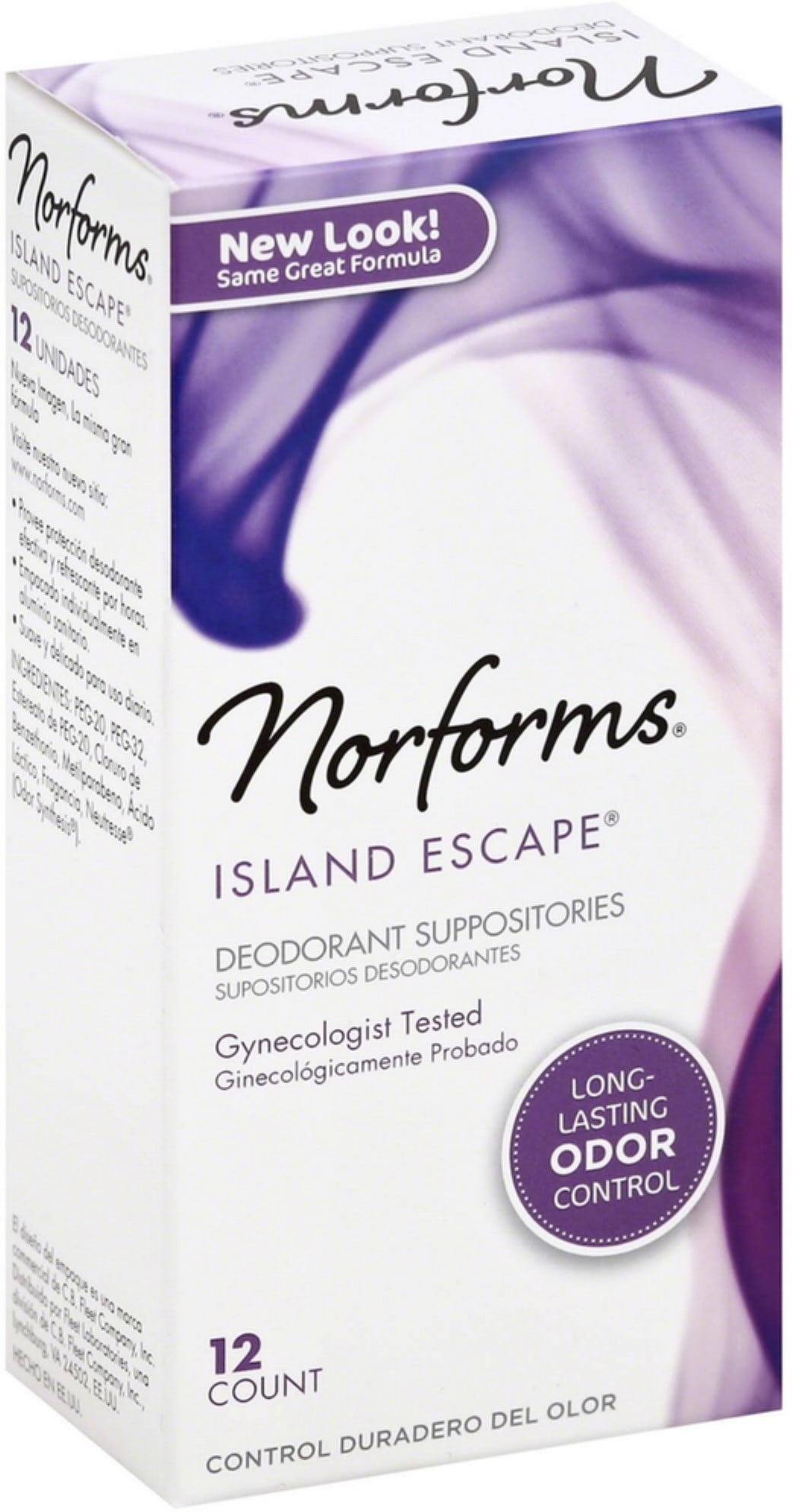 Norforms Island Escape Deodorant Suppositories, 3 Pack