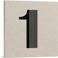 thumbnail image 1 of ARTCANVAS Beige Black Line Alphabet Number 1 One Numeral Canvas Art Print - Size: 12" x 12" (1.50" Deep), 1 of 9