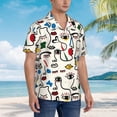 thumbnail image 5 of Daiia Aabstract Eyes Hawaiian Shirt for Men Gentle Cotton Regular Short Sleeve Casual-Large, 5 of 9