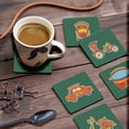 thumbnail image 3 of Inkdotpot Set of 6 Drink Coasters DecorativeNon,SlipCork Base4-inch Square PrintedCoastersEasy Clean- India Transport, 3 of 8