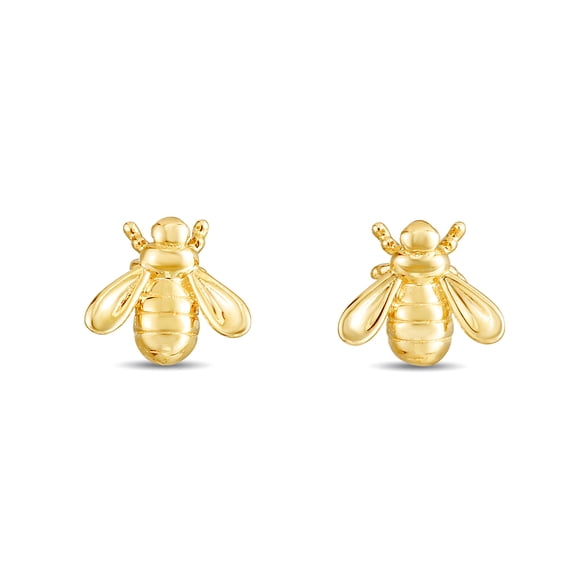 14k Yellow Gold Bee Stud Earrings Stud Earring for Women - 1.0 Grams