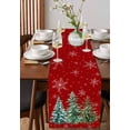 thumbnail image 4 of Red Christmas Tree Burlap-Cotton Table Runner 90 Inches Long,Green Xmas Tree Snowflake Farmhouse Table Runners,Outdoor Dining Tablecloths Decor for Baby Shower Party Wedding 13x90, 4 of 9
