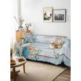 thumbnail image 3 of Blue Beach Coastal Couch Cover, Summer Nautical Coral Shell Botanical Vintage Sofa Cover Blanket for Loveseat Couches, Sectional Sofa Slipcover Furniture Protector for Living Room Bedroom 71''x118'', 3 of 9