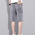 thumbnail image 4 of Pantalones cortos cargo bermuda para hombre, pantalones cortos vaqueros largos con bolsillos para hombre, tendencia 2024, corte de lujo, moda Y2k, vaquero rudo, XL, 4 of 5