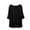 Black, variant on Women's Oversized Loose Fit Cropped Tee - Athleisure Casual Top with Batwing Short Sleeve & High-Low Hem