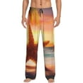thumbnail image 2 of Goofa Starfish Sunset Sea Beach Printed Soft Pajama Pants for Men, Wide Leg Comfy Casual Lounge Yoga Pants-Large, 2 of 9