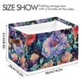thumbnail image 4 of Yayeee Canvas Storage Basket with Handles for Shelves Fabric Bins Closet Organizer, Puprle Ethereal Floral Harmony, 4 of 8