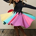 thumbnail image 5 of URMAGIC Kids Toddler Baby Girls Rainbow Dress Long Sleeve Sundress 12-18 Months, 5 of 11