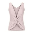 thumbnail image 5 of QUINDOS Tank Tops for Women Plus Size Summer Pink Exercise Fashion Sleeveless Color V-Neck Blouse Womens Camisoles, 5 of 7