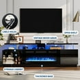 thumbnail image 4 of Garvee 70" TV Entertainment Center with Fireplace, TV Console W/Storage and 12 Colors LED Lights for TVs up to 80 inch, Black, 4 of 8