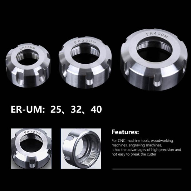 2 X Er11 A Type Collet Clamping Nut For Er Collet Milling Cnc Chuck Holder Lathe