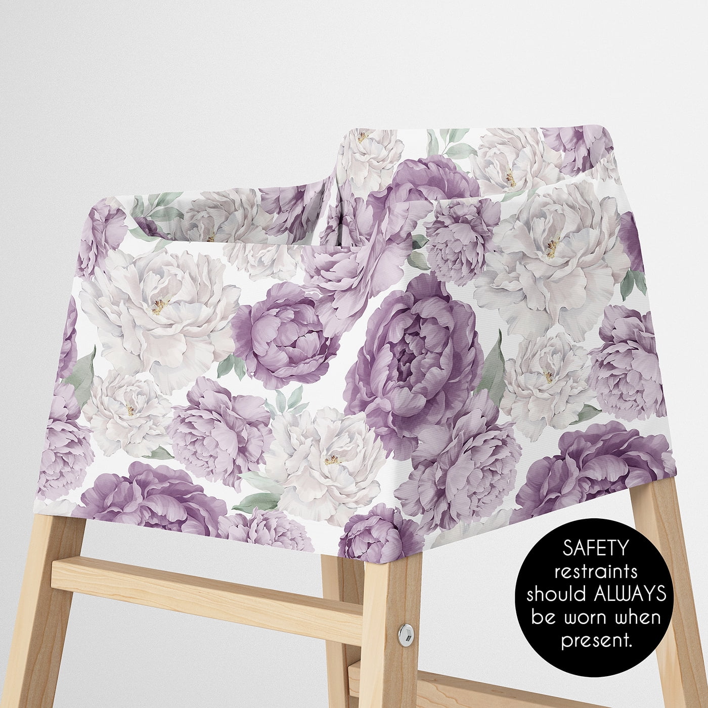 Sweet Jojo Designs Peony Floral Garden Lavender Purple and Ivory Girl Multi Use Baby Car Seat and Nursing Cover