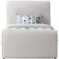 thumbnail image 3 of Meridian Furniture Stylus Cream Boucle Fabric Twin Bed, 3 of 10