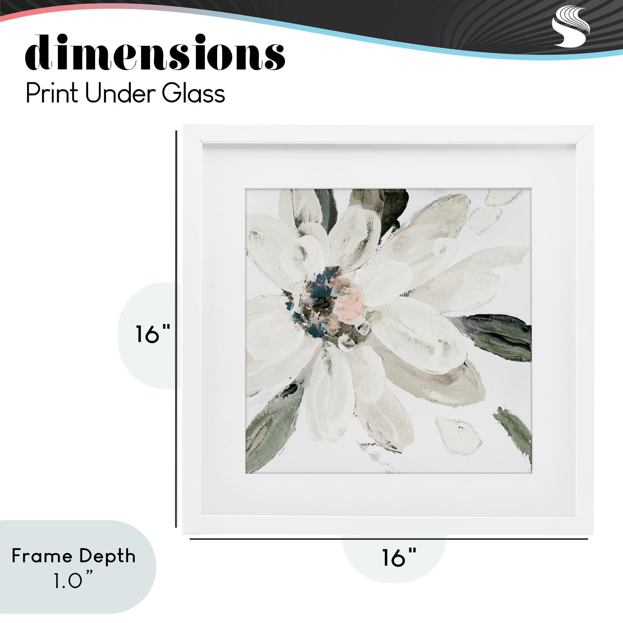 Stupell Industries Naturally Blooming White Flower White Framed Print Under Glass, design by Lanie Loreth