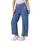 thumbnail image 4 of Pantalones de mezclilla casuales de mujer INSPIRE CHIC, de pierna ancha y media altura, con bolsillos cargo, color azul M, 4 of 6