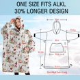 thumbnail image 4 of Oversized Wearable Blanket Hoodie,White Christmas Gnome Pattern Sherpa Blanket Hoodie with Super Pockets,Super Warm Fuzzy Pullover for Women & Men, 4 of 6