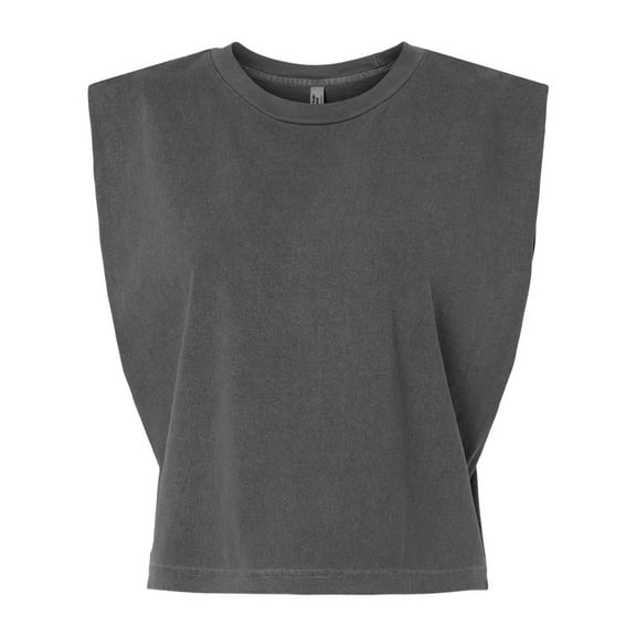 American Apparel B03327506 Women Garment-Dyed Heavyweight Muscle T-Shirt, Faded Black - Extra Large