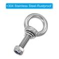 thumbnail image 4 of Uxcell M8 x 30mm Lifting Shoulder Eye Bolt 304 Stainless Steel Lifting Ring Threaded Eyebolt with Nuts and Washers 3Pcs, 4 of 5